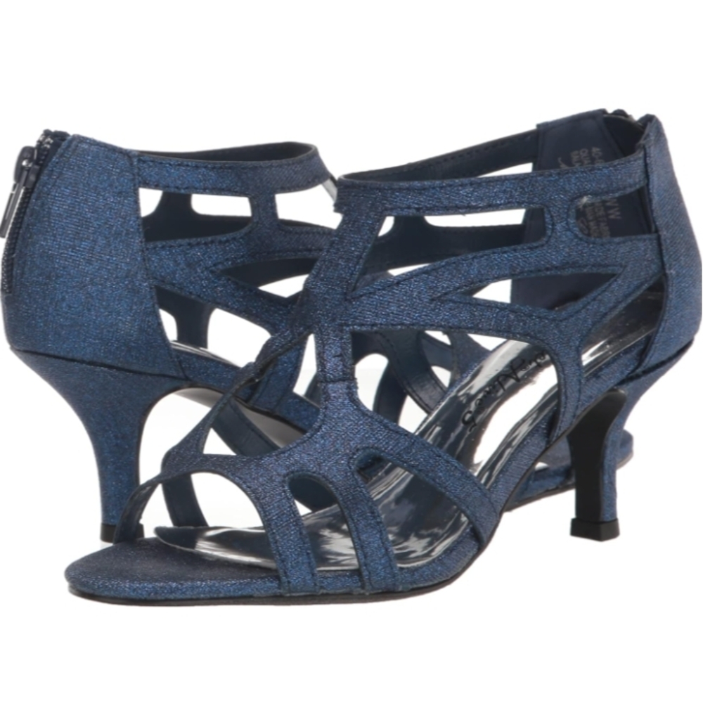 Easy Street Navy Strappy Heels